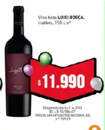 Cooperativa Obrera Luigi bosca vino tinto malbec oferta