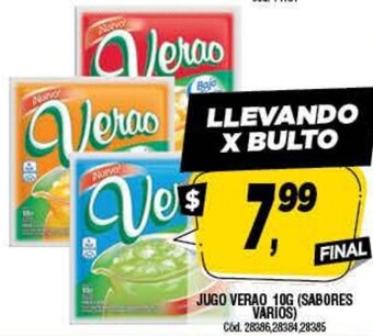 Supermercados Yaguar Jugo Verao 10g (Sabores Varios) oferta