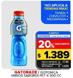 Carrefour Maxi Gatorade isotonica varios sabores oferta