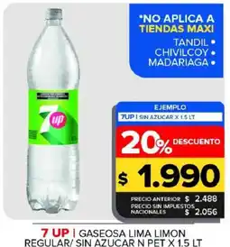 Carrefour Maxi 7 up gaseosa lima limon regular sin azucar oferta