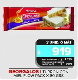 Carrefour Maxi Georgalos turrón con miel oferta