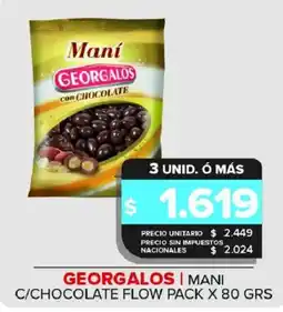 Carrefour Maxi Georgalos maní con chocolate oferta