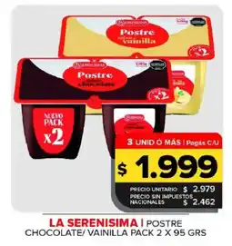 Carrefour Maxi La serenisima postre chocolate vainilla oferta