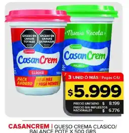 Carrefour Maxi Casancrem queso crema clasico/ balance pote oferta