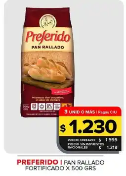 Carrefour Maxi Preferido pan rallado oferta