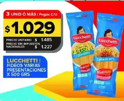 Carrefour Maxi Lucchetti fideos varias presentaciones oferta