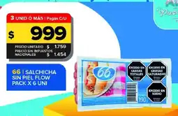 Carrefour Maxi 66 salchicha sin piel flow oferta