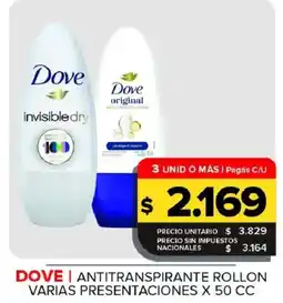 Carrefour Maxi Dove antitranspirante rollon oferta