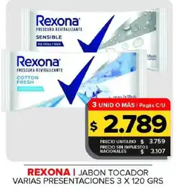 Carrefour Maxi Rexona jabon tocdor oferta