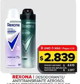 Carrefour Maxi Rexona desodorante/antitranspirante aerosol oferta