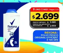Carrefour Maxi Rexona polvo pedico original efficient oferta