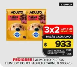 Carrefour Maxi Pedigree alimento perros humedo pouch adulto carne oferta