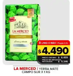 Carrefour Maxi La merced yerba mate campo sur oferta