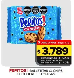 Carrefour Maxi Pepitos galletitas c/ chips chocolate oferta