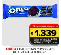 Carrefour Maxi Oreo galletitas chocolate rell vainilla oferta