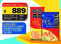 Carrefour Maxi 9 de oro bizcochos varias presentaciones oferta