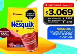 Carrefour Maxi Nesquik cacao en polvo stacc spremix oferta