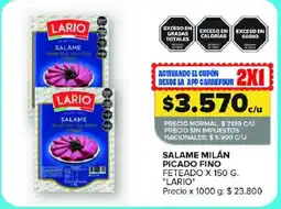 Carrefour Maxi Lario salame milán picado fino oferta