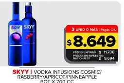 Carrefour Maxi Skyy vodka infusions cosmic/raspberry/apricot/pinneapple oferta