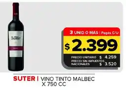 Carrefour Maxi Suter vino tinto malbec oferta