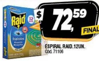 Supermercados Yaguar Espiral Raid.12Un. oferta