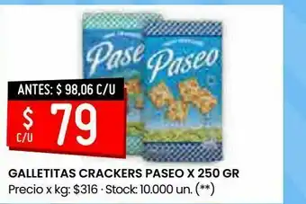 Walmart Galletitas crackers paseo x 250 gr oferta