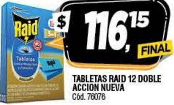 Supermercados Yaguar Tabletas Raid 12 Doble Accion Nueva oferta