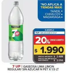 Carrefour Maxi 7up - gaseosa lima limon regular oferta