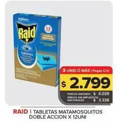 Carrefour Maxi Raid - tabletas matamosquitos double accion oferta