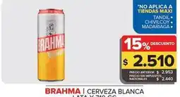 Carrefour Maxi Brahma - cerveza blanca lata oferta