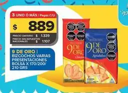 Carrefour Maxi 9 de oro - bizochos varias presentaciones bolsa oferta