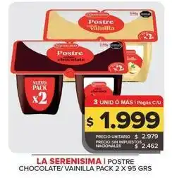 Carrefour Maxi La serenísima - postre chocolate oferta