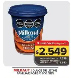 Carrefour Maxi Milkaut - dulce de leche familiar pote oferta