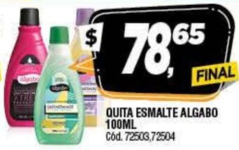 Supermercados Yaguar Quita Esmalte Algabo 100ml oferta