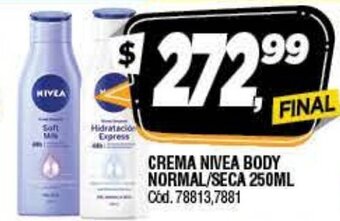 Supermercados Yaguar Crema Nivea Body Normal/Seca 250ml oferta