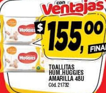 Supermercados Yaguar Toallitas Hum.Huggies Amarilla 48u oferta