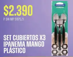 Supermercados Vea Tramontina set cubiertos x3 ipanema mango plastico oferta
