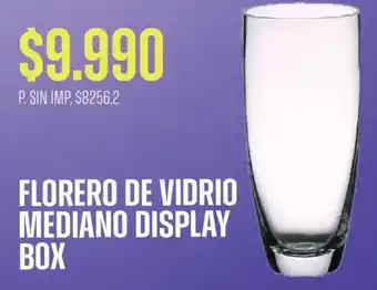 Florero de vidrio mediano display box