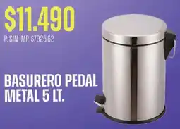 Supermercados Vea Basurero pedal metal 5 lt. oferta