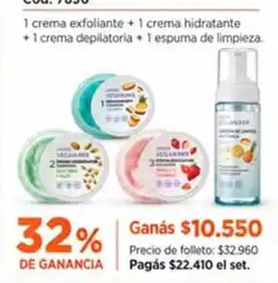 Amodil 32 - 1 crema exfoliante + 1 crema hidratante + 1 crema depilatoria + 1 espuma de limpieza oferta