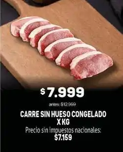 Carre sin hueso congelado
