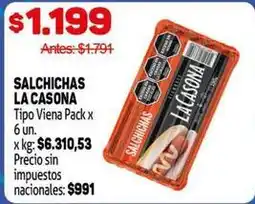 Makro La casona - salchichas tipo viena pack oferta