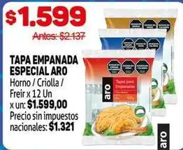 Aro - tapa empanada especial aro
