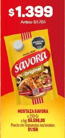 Makro Savora - mostaza original oferta
