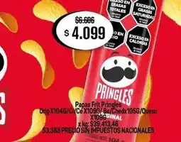 Makro Pringles - papas frit orig x104g/cr/ce x109g/bc/chedx105g/queso x109gcginal oferta