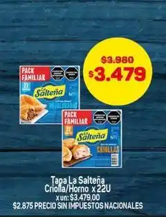 Makro La salteña - tapa criolla/horno oferta