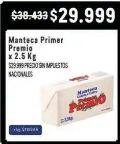 Makro Primer premio - manteca oferta