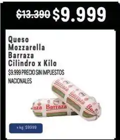 Makro Barraza - queso mozzarella barra cilindro oferta