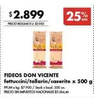 Disco Don vicente - fideos fettuccini/tallarin/caserito oferta
