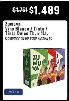 Makro Zumuva - vino blanco / tinto / tinto dulce tb oferta